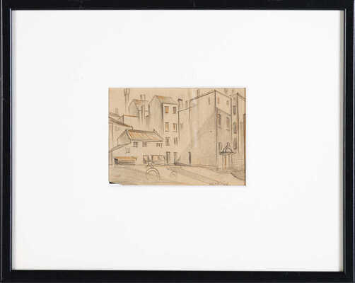 Добужинский Мстислав Валерианович. Венеция (на оборотной стороне карандашные наброски мужских фигур)